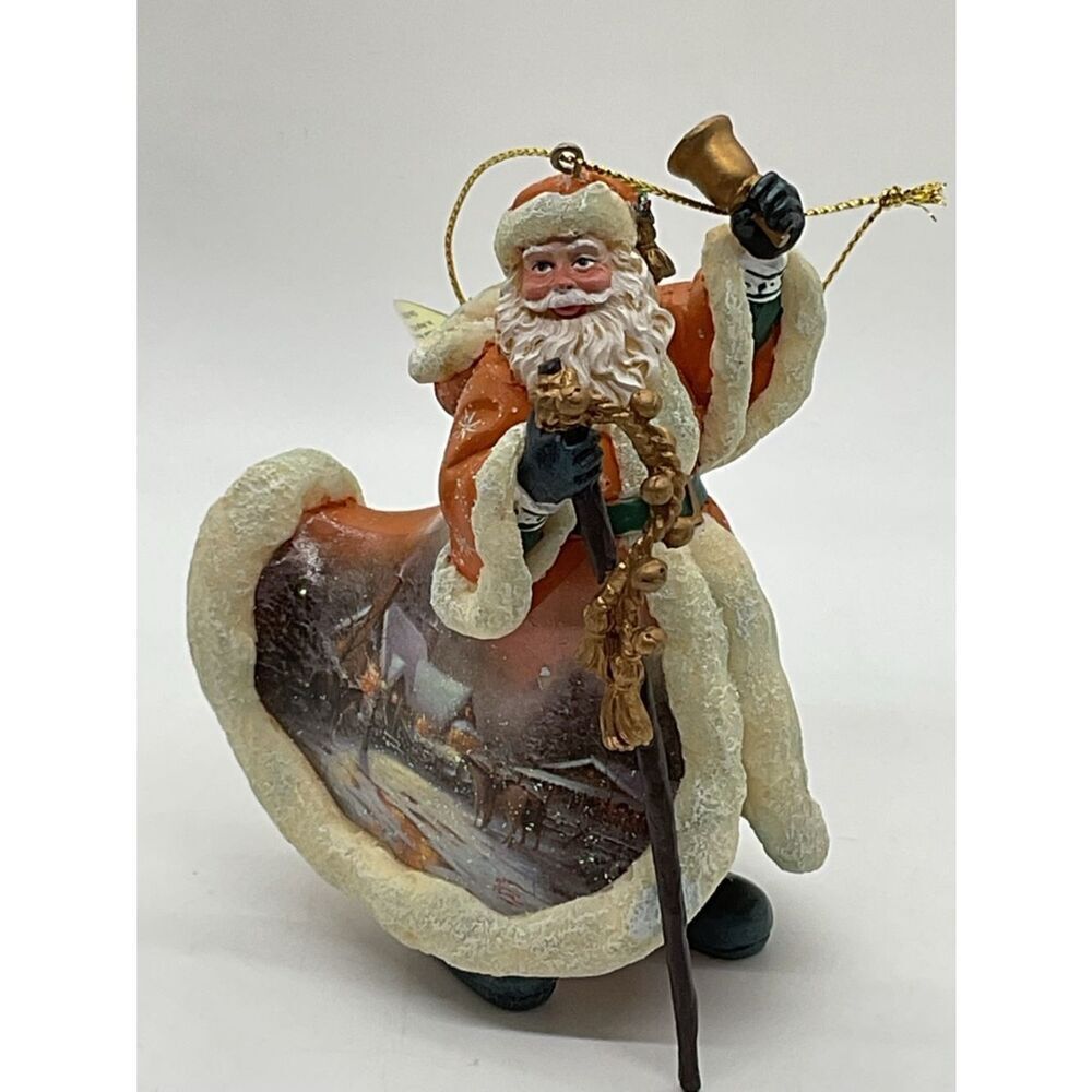 Ashton-Drake Old World Santa Jingling SleighBells Thomas Kinkade Ornament